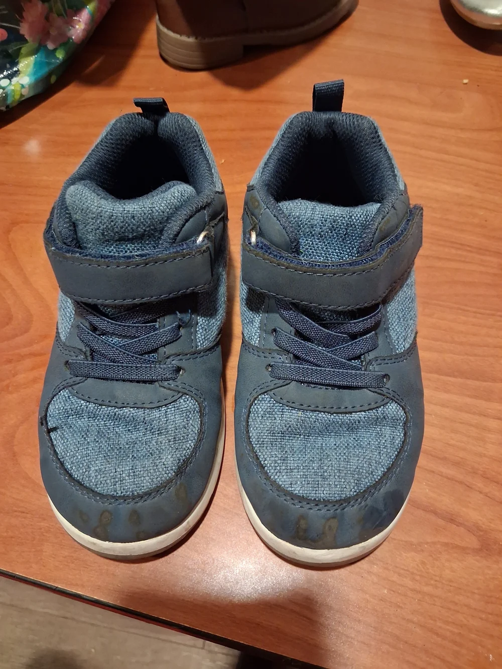 Carter's Navy Blue Kids Velcro & Elastic Lace Sneakers